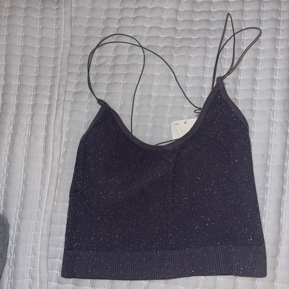 Sparkly Black Crop Top